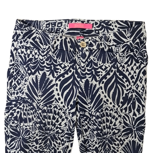 Lilly Pulitzer Kelly Stretch Knit Ankle Pants By Land or Sea Size 0 - Picture 4 of 15